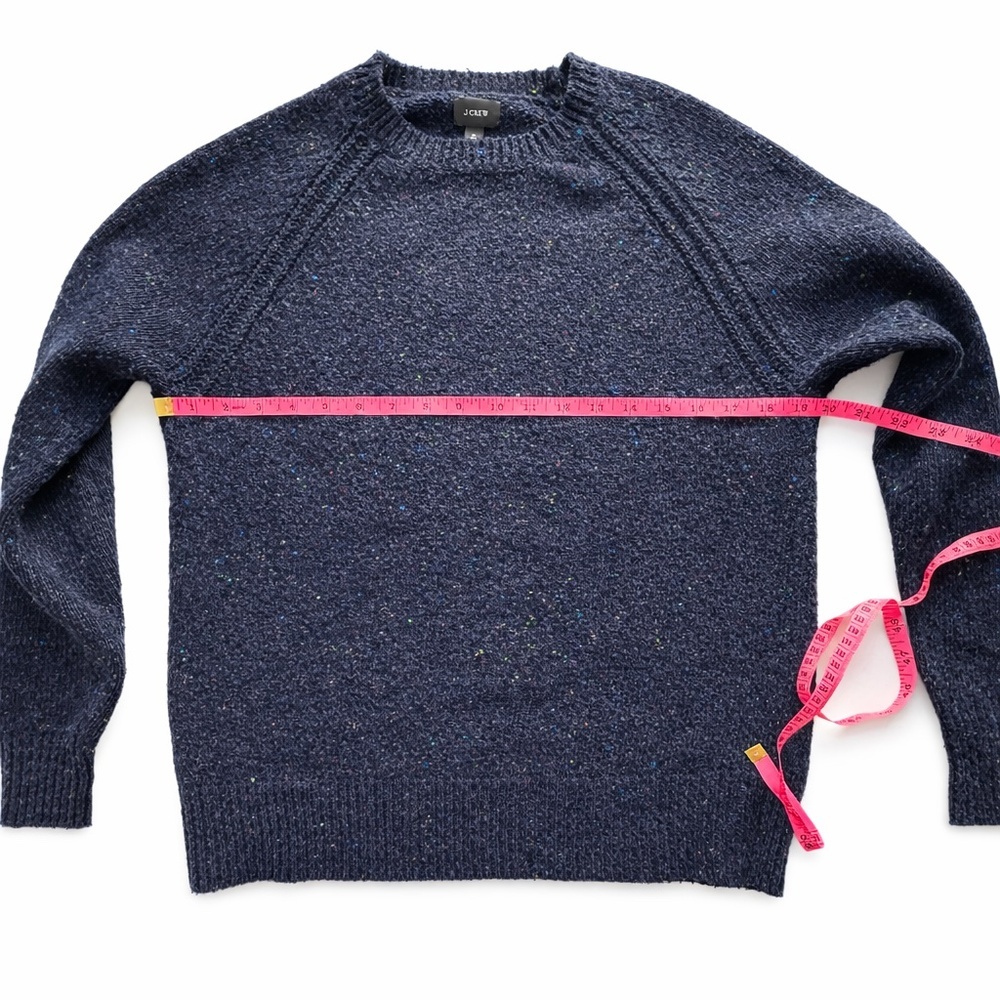 J.Crew Blue Knit Sweater Size Small Speckled Crewneck Classic Fit - Picture 7 of 7